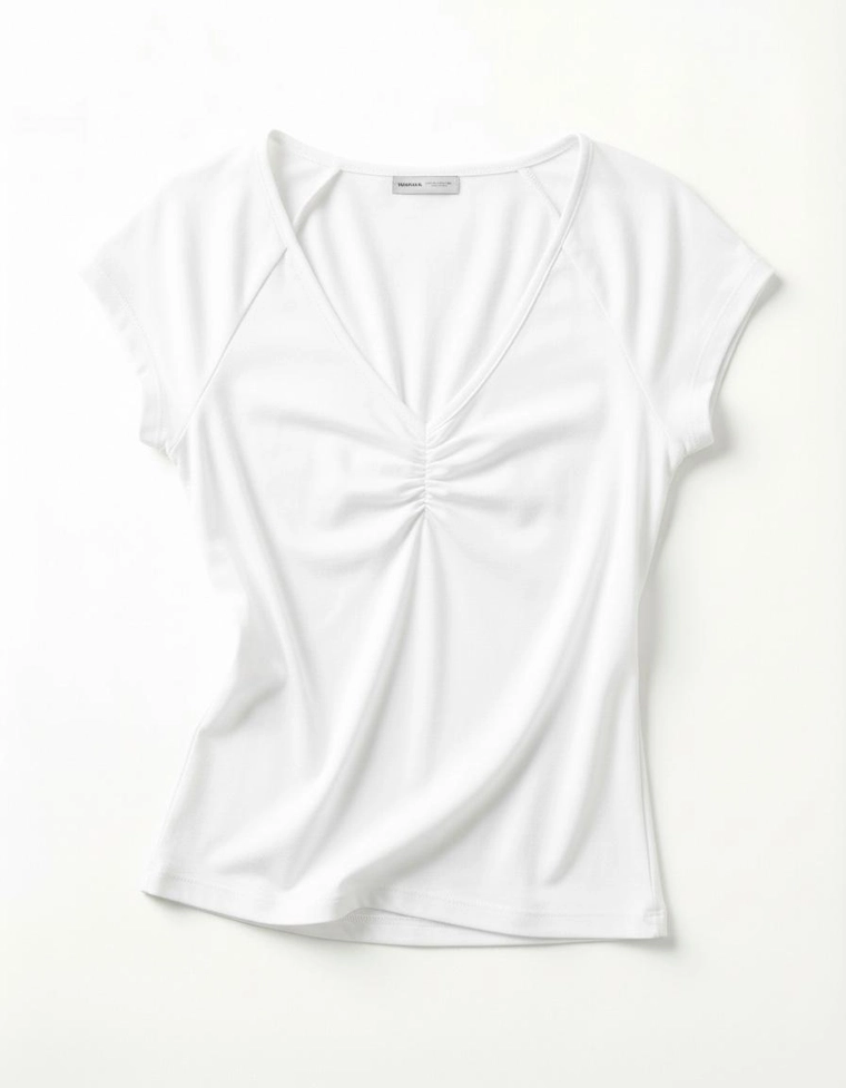 Футболка с короткими рукавами и сборками