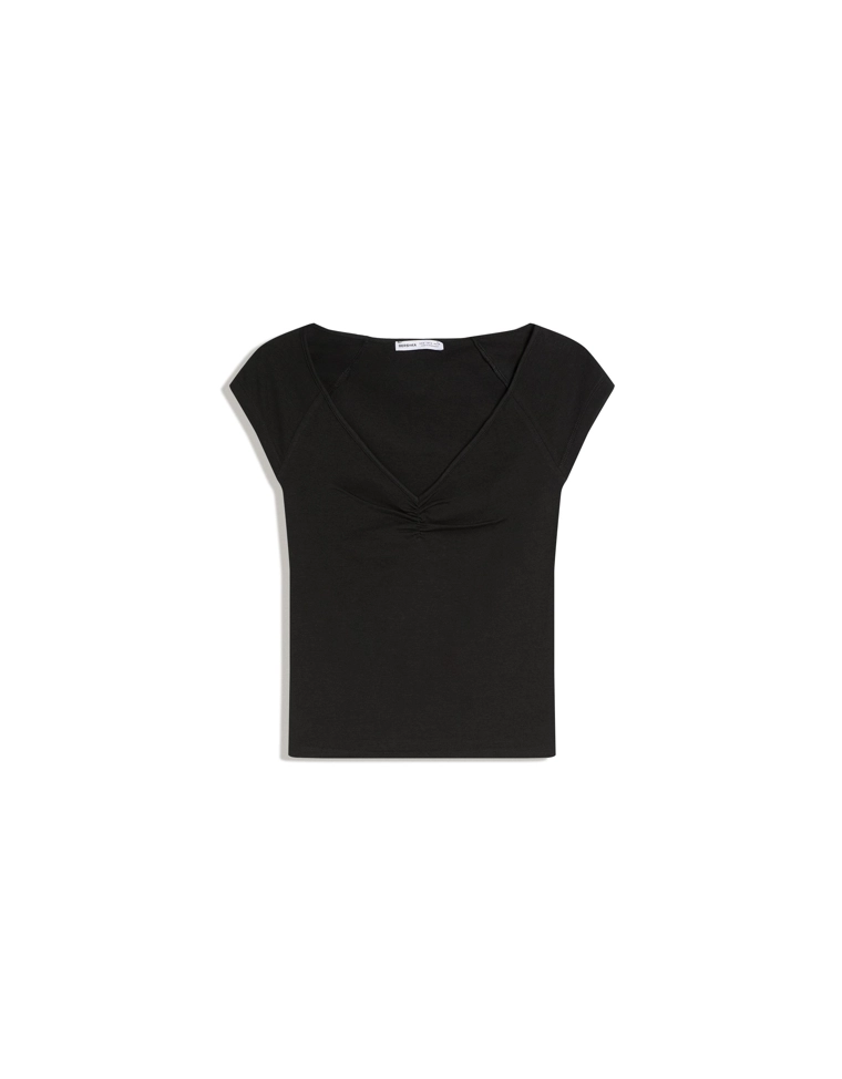 Футболка с короткими рукавами и сборками