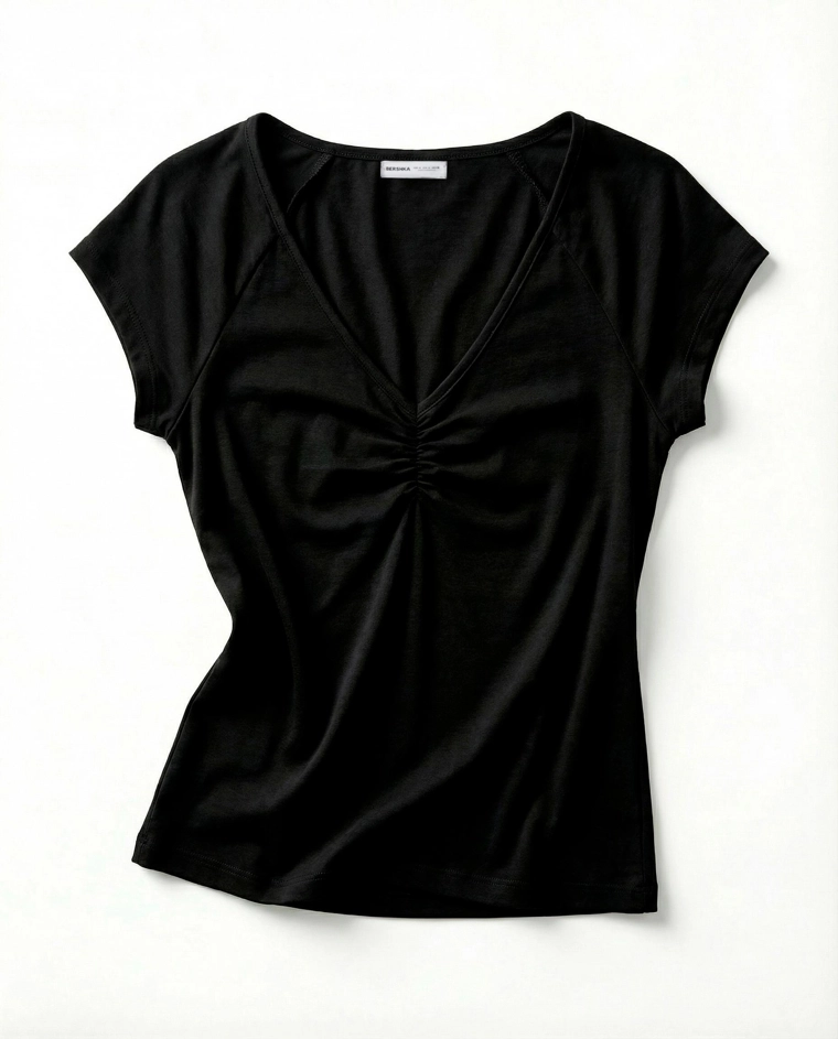 Футболка с короткими рукавами и сборками