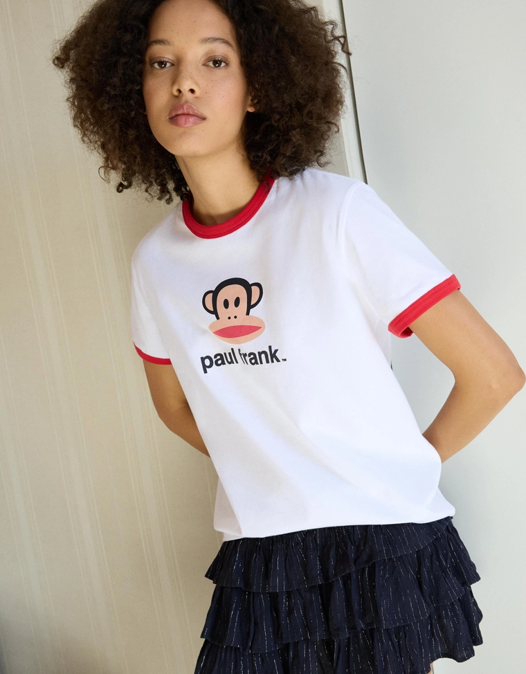 Футболка с короткими рукавами и контрастным принтом Paul Frank
