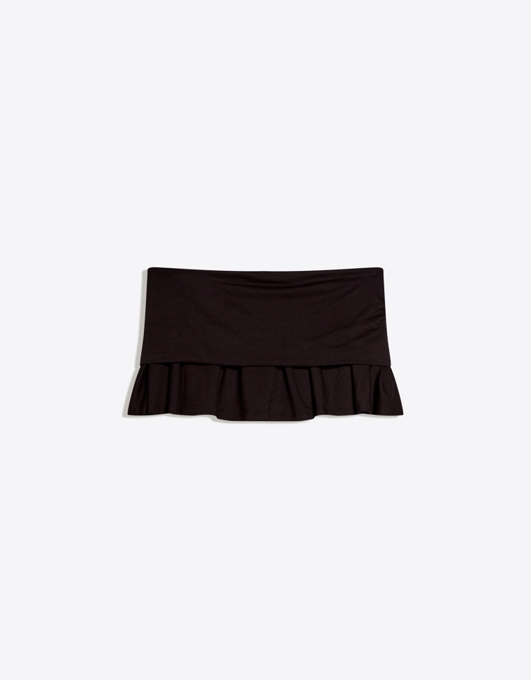 Мини-юбка клеш с двойным поясом