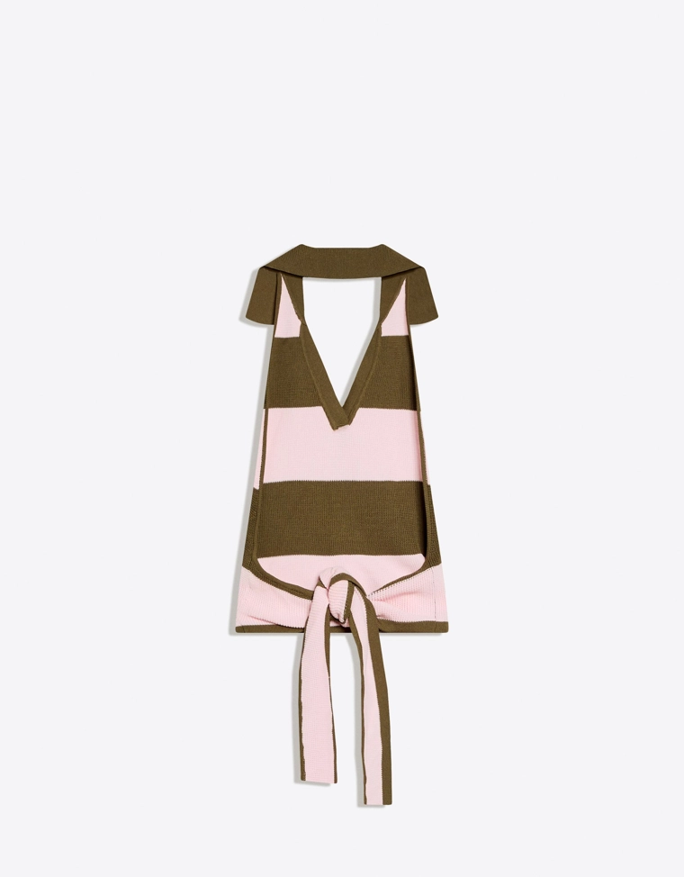 Топ с воротником-поло и узлом на спине