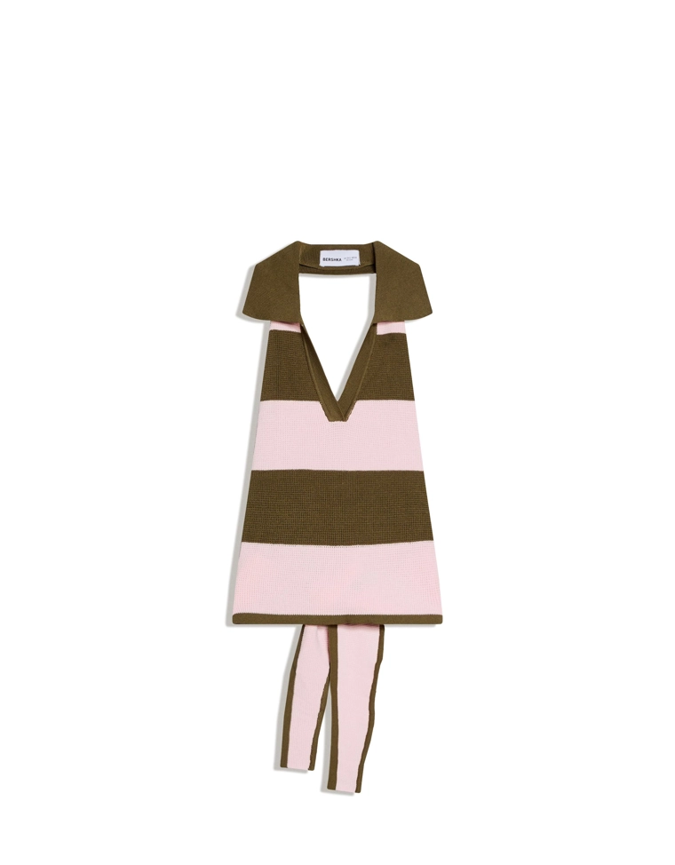 Топ с воротником-поло и узлом на спине