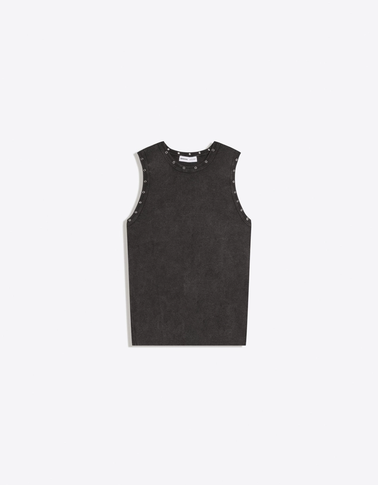 Топ на бретелях с люверсами