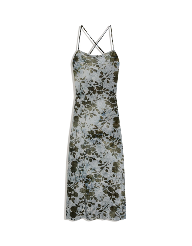 Платье миди с принтом