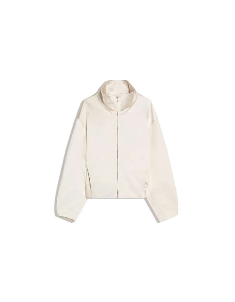 Атласная куртка с высоким воротником