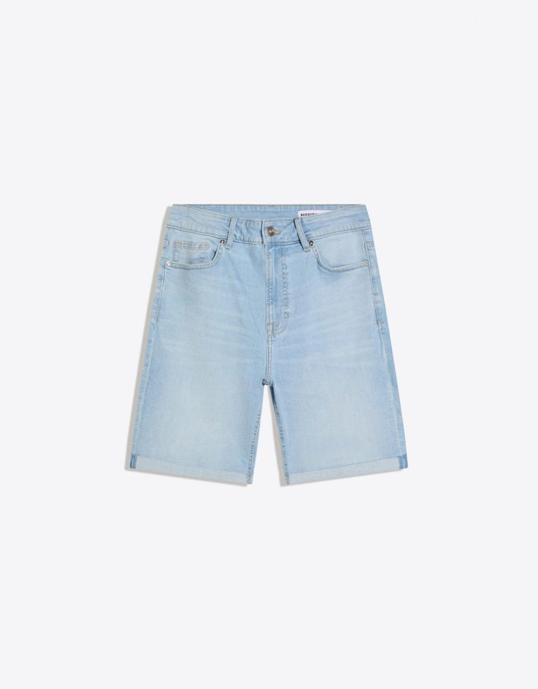 Джинсовые шорты с отворотами