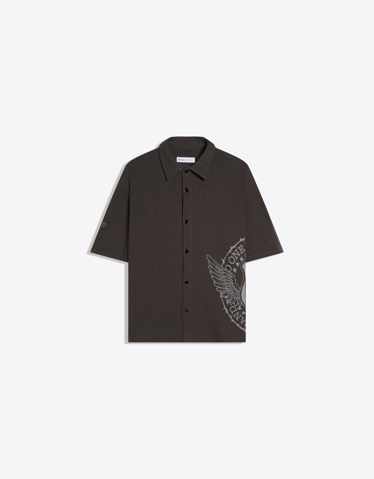 Рубашка свободного кроя из рифленой ткани