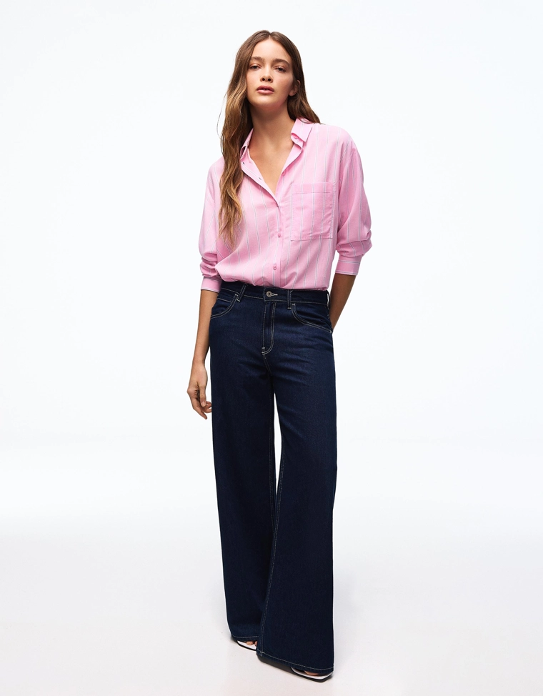 Рубашка оверсайз из струящейся ткани