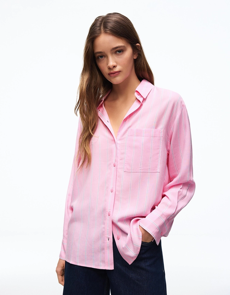 Рубашка оверсайз из струящейся ткани