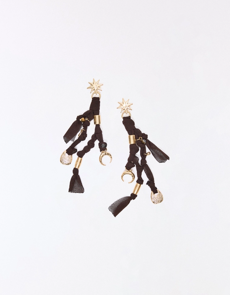 Серьги-подвески с шармами