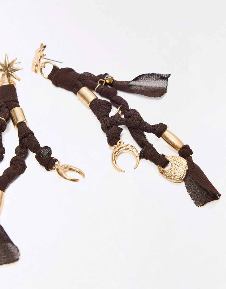 Серьги-подвески с шармами