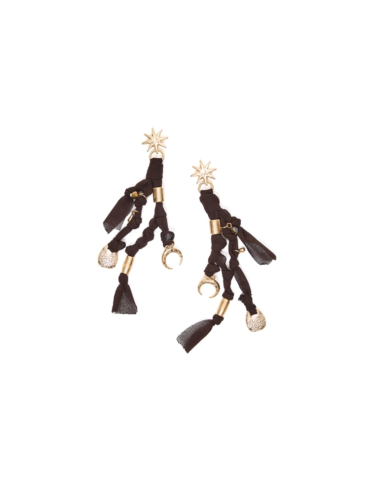 Серьги-подвески с шармами