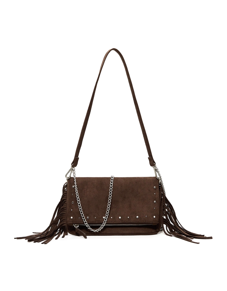 Сумка с бахромой и заклепками