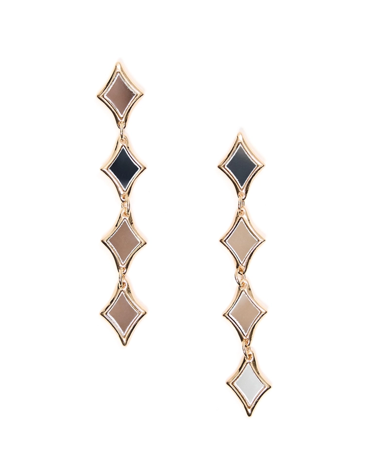 Каскадные серьги с зеркальными элементами