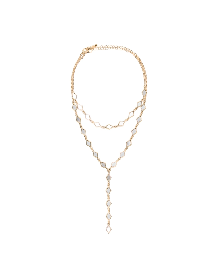 Ожерелье-лариат с зеркальными подвесками