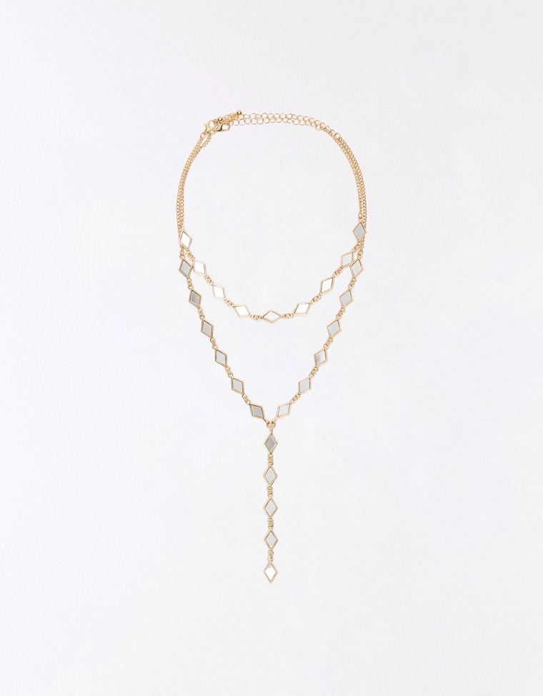 Ожерелье-лариат с зеркальными подвесками