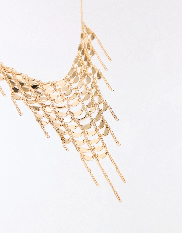 Ожерелье-каскад с зеркальными вставками