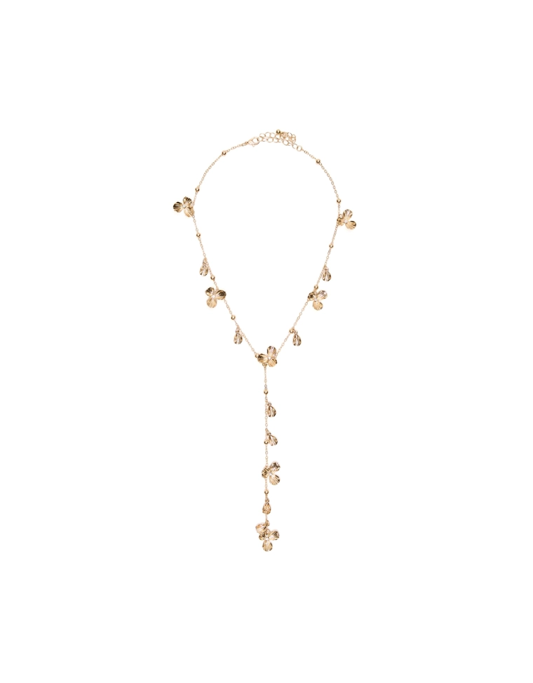 Длинное ожерелье с цветами