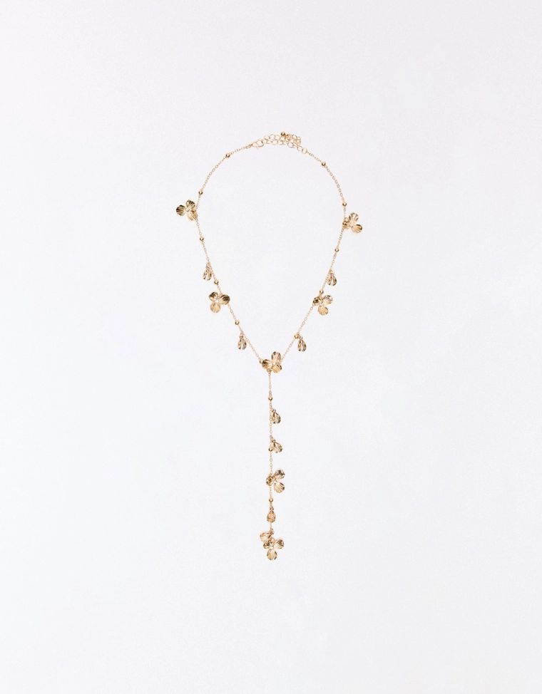 Длинное ожерелье с цветами