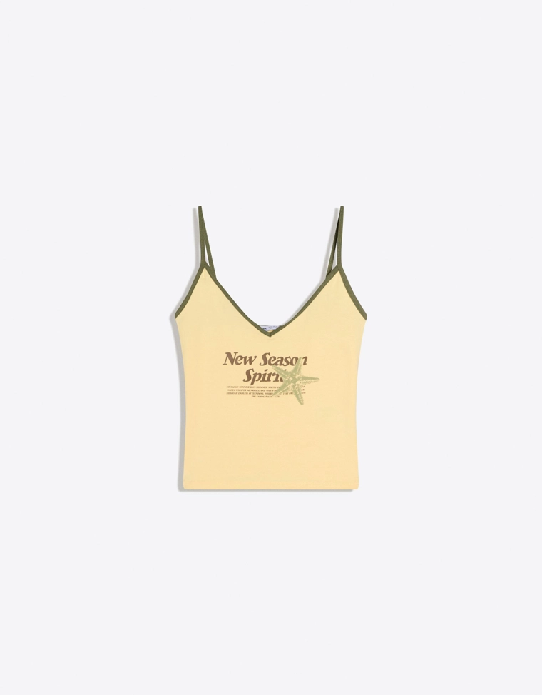 Топ из ткани с принтом на бретелях