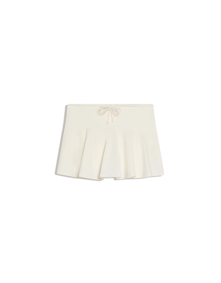Мини-юбка-шорты с поясом на завязках