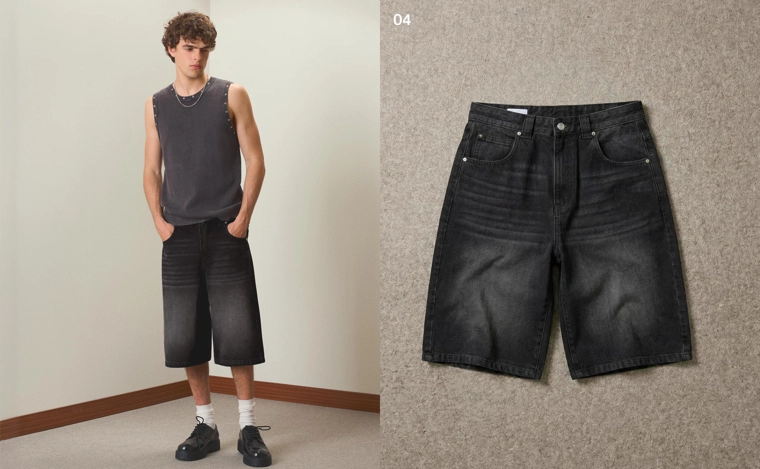 Джинсовые шорты-бермуды свободного кроя