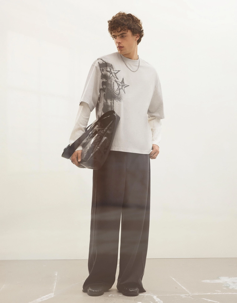 Футболка свободного кроя с принтом