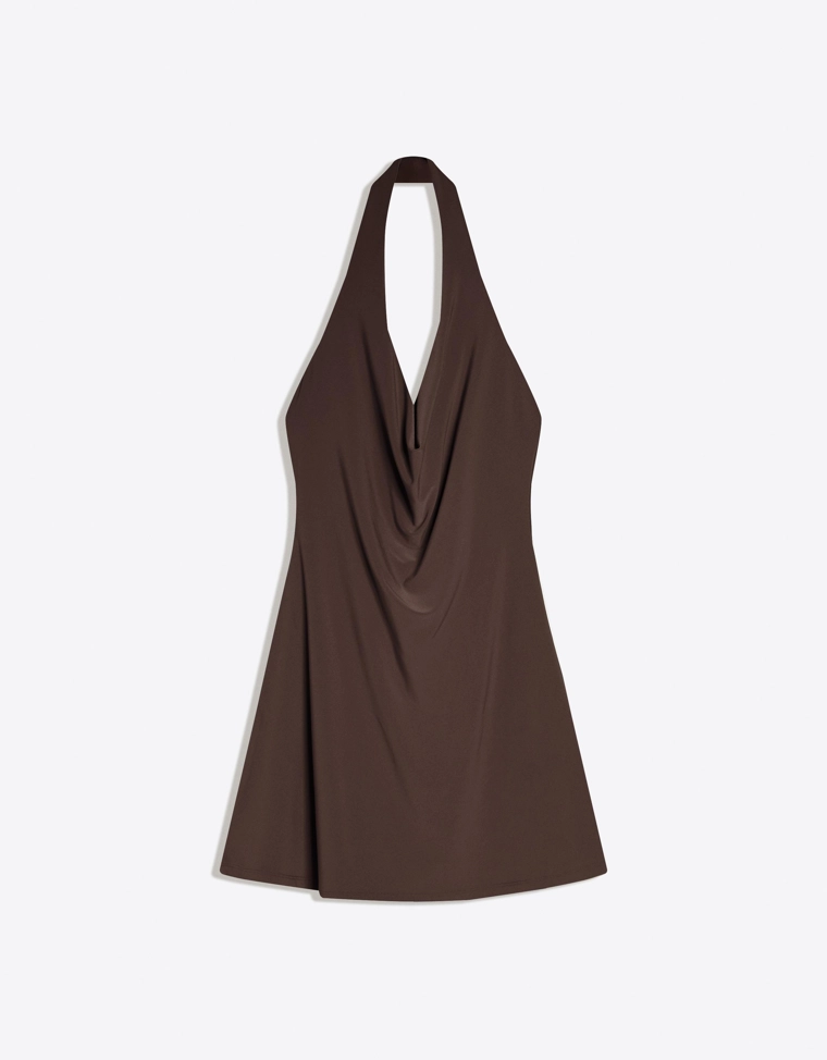 Платье мини с горловиной халтер