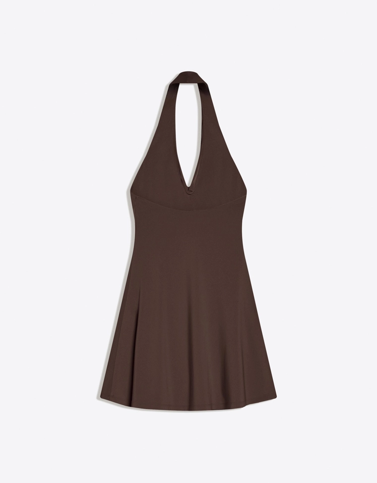 Платье мини с горловиной халтер