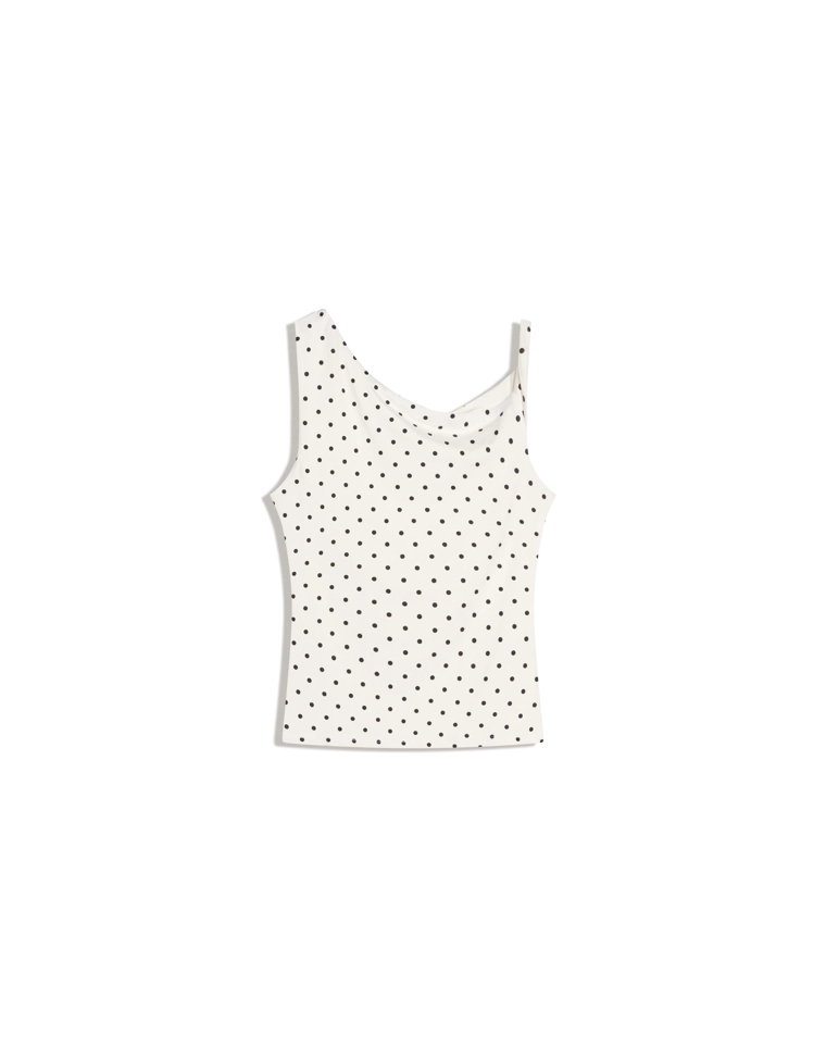 Топ асимметричного кроя в горошек