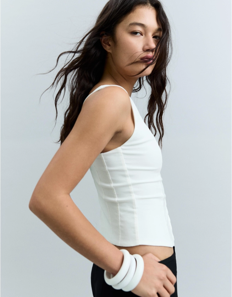 Топ из бенгалина в бельевом стиле