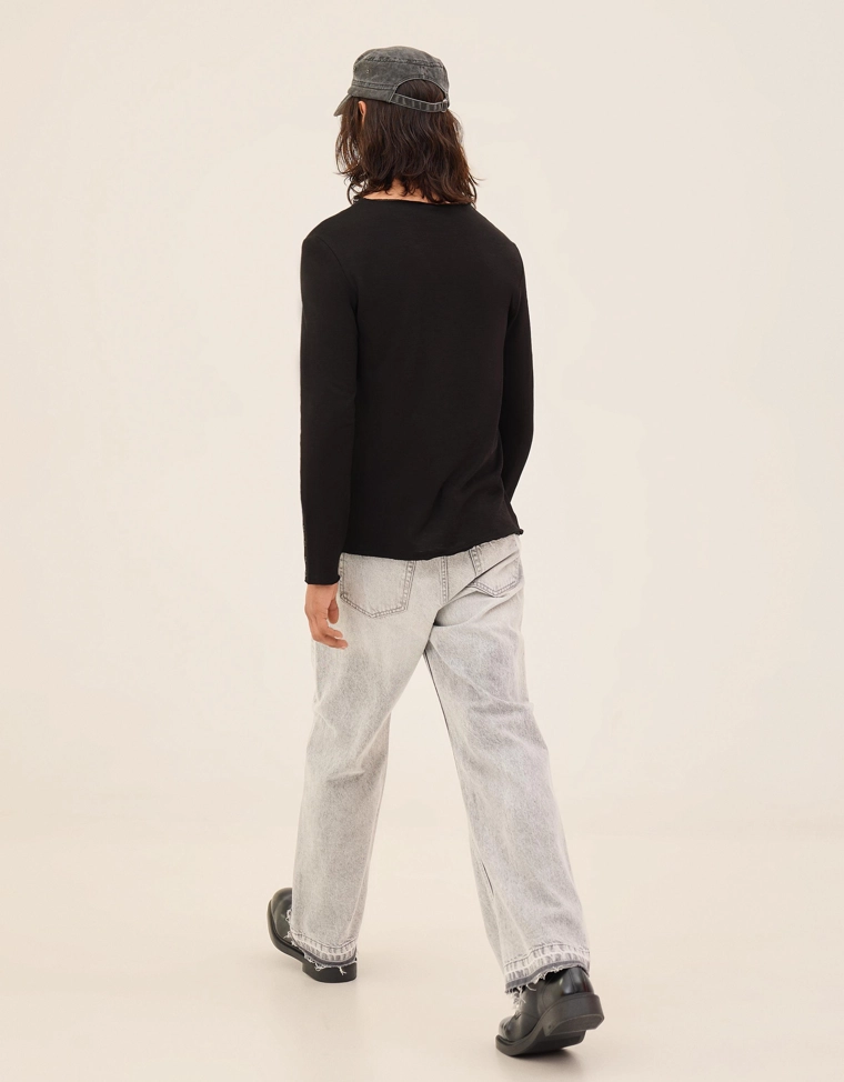 Футболка кроя slim с длинными рукавами и принтом