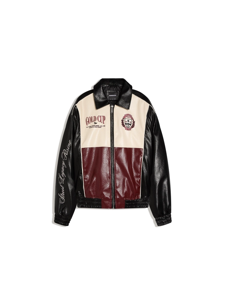 Куртка из искусственной кожи с графическим принтом