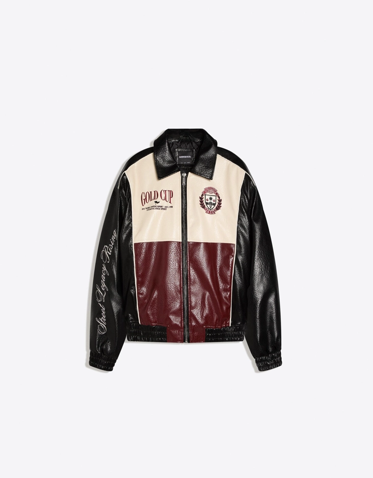 Куртка из искусственной кожи с графическим принтом