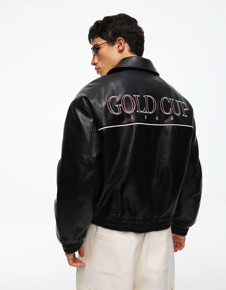 Куртка из искусственной кожи с графическим принтом