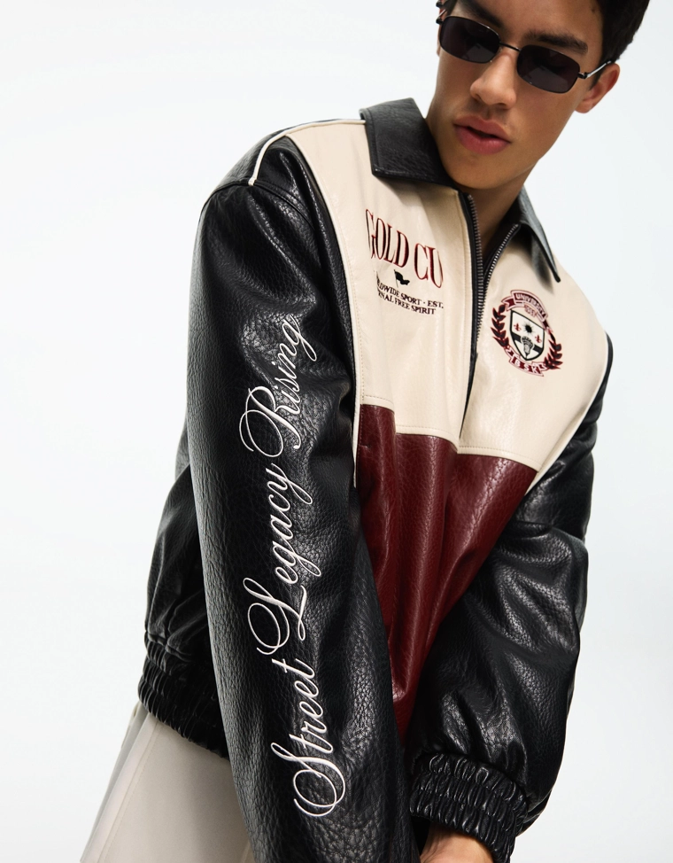 Куртка из искусственной кожи с графическим принтом