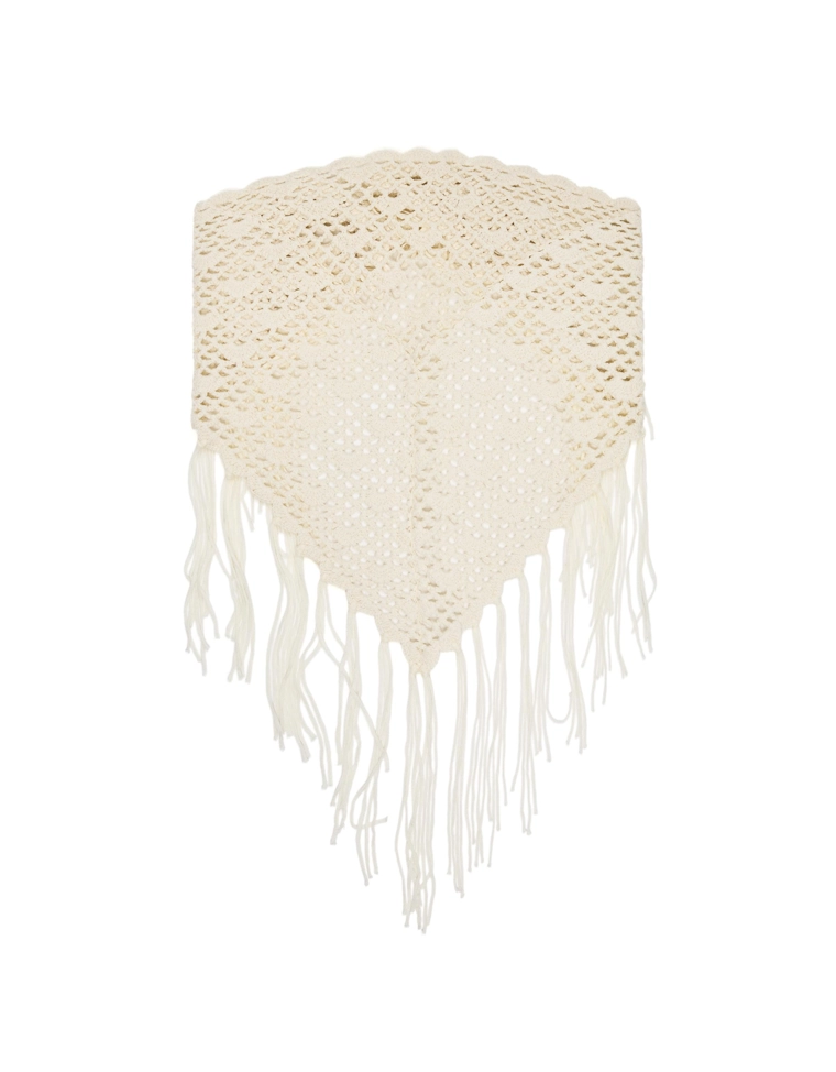 Юбка-парео из кроше с бахромой