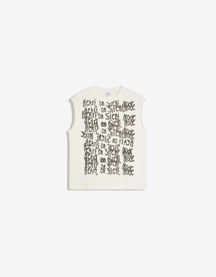 Майка на бретелях с принтом