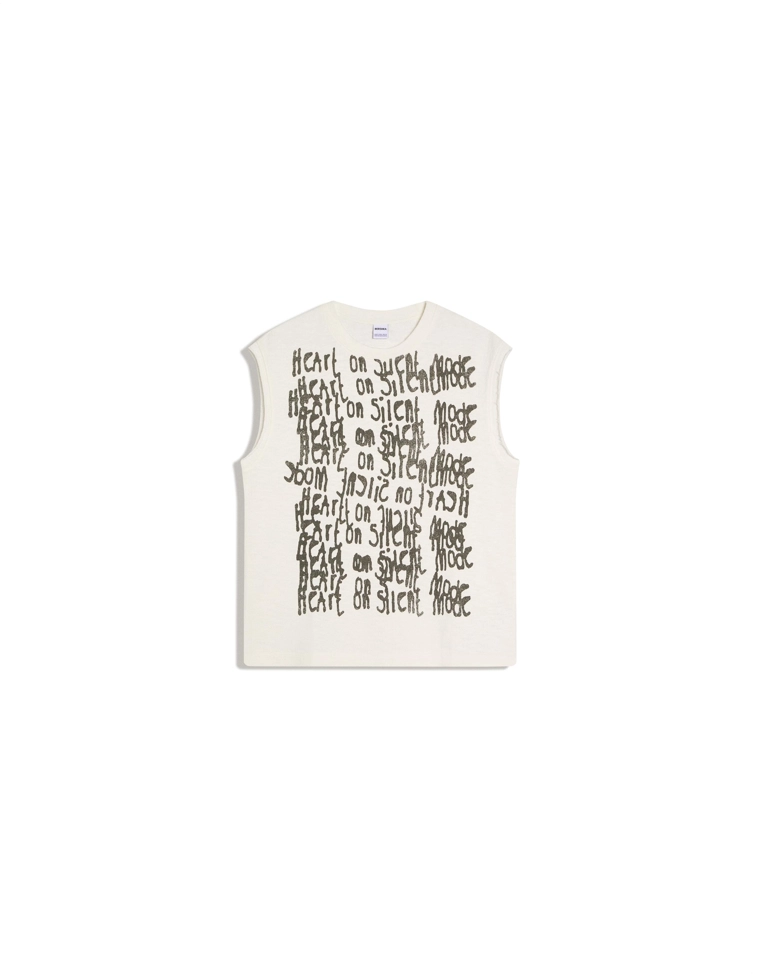 Майка на бретелях с принтом