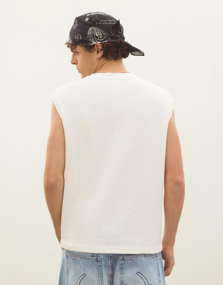 Майка на бретелях с принтом