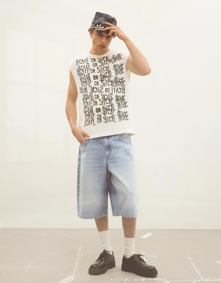 Майка на бретелях с принтом