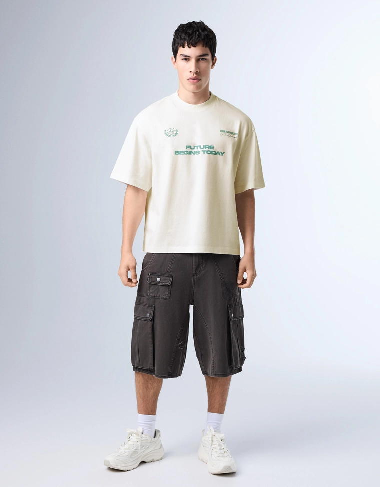 Футболка свободного кроя с принтом