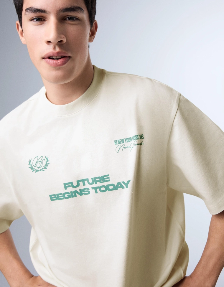 Футболка свободного кроя с принтом