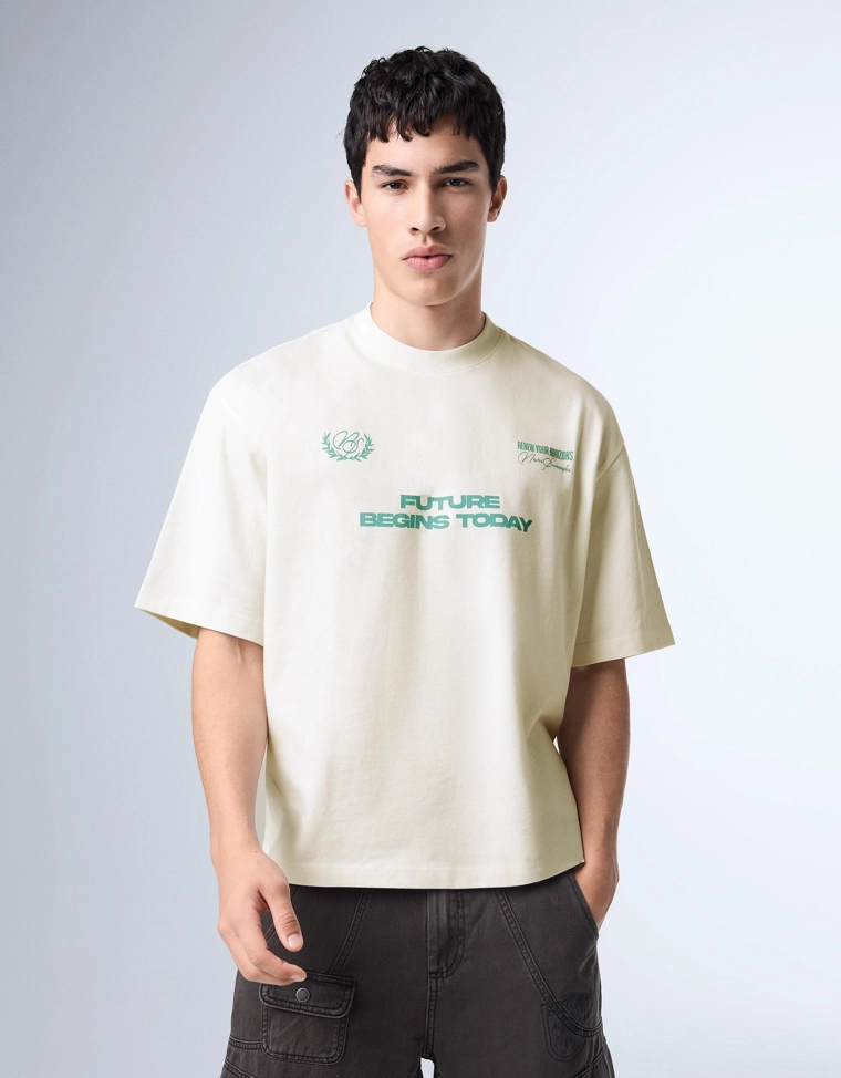 Футболка свободного кроя с принтом