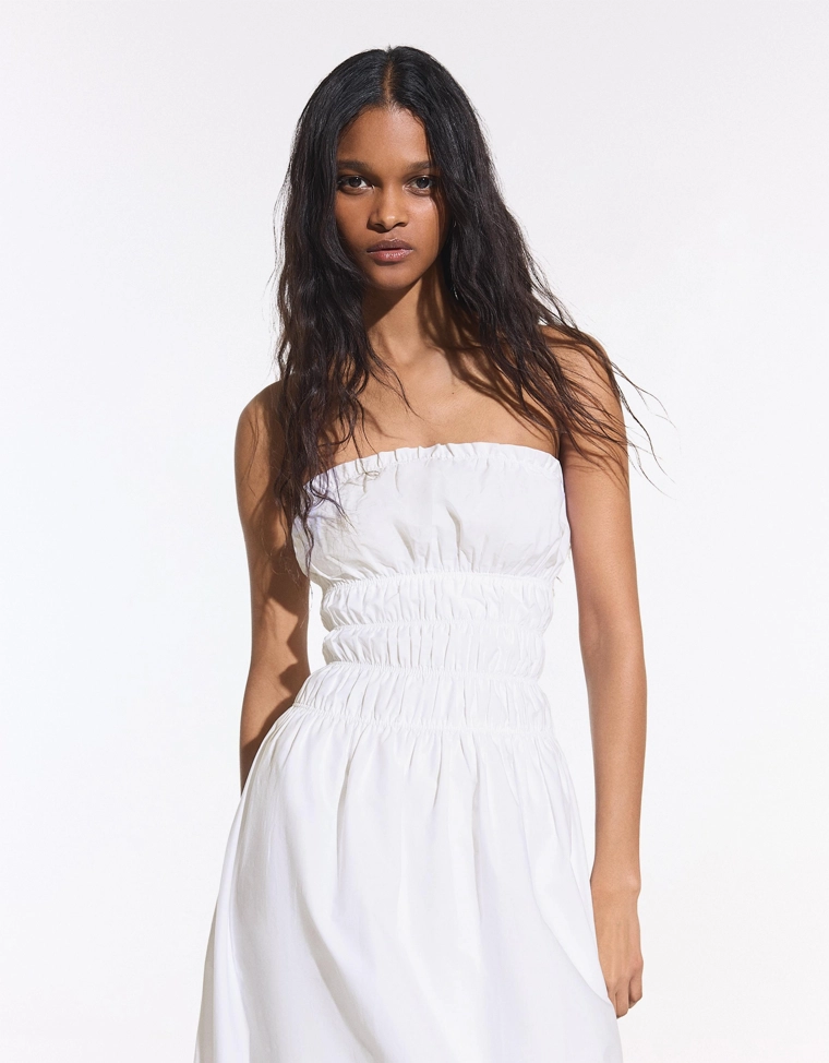 Платье макси из поплина