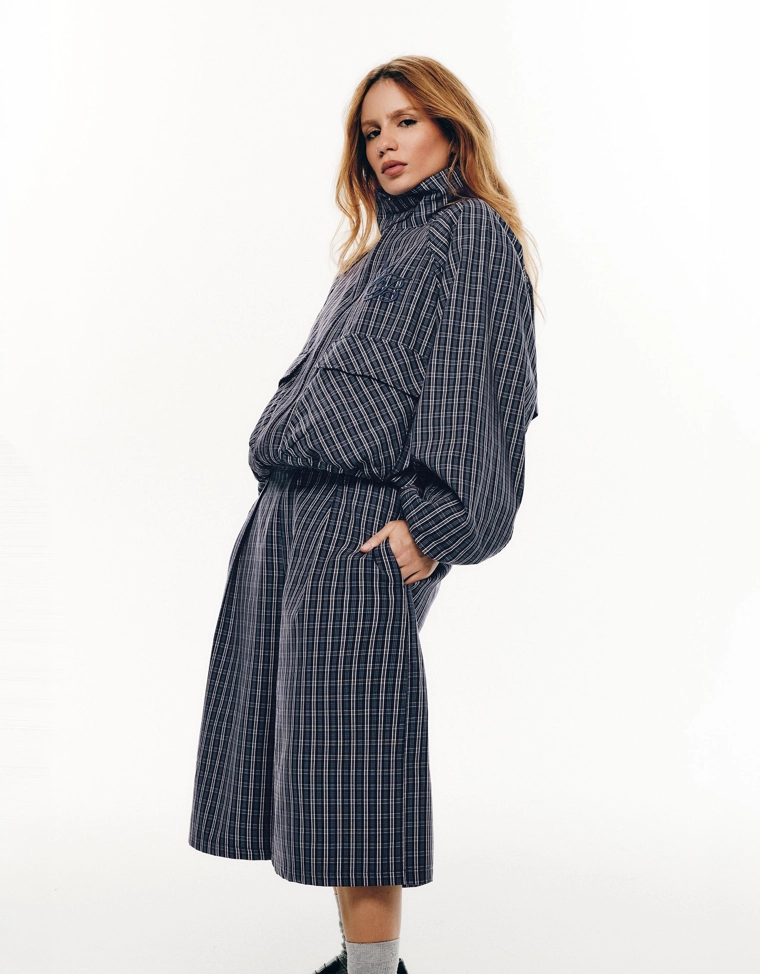 Шорты-бермуды в клетку коллекции carol biazin