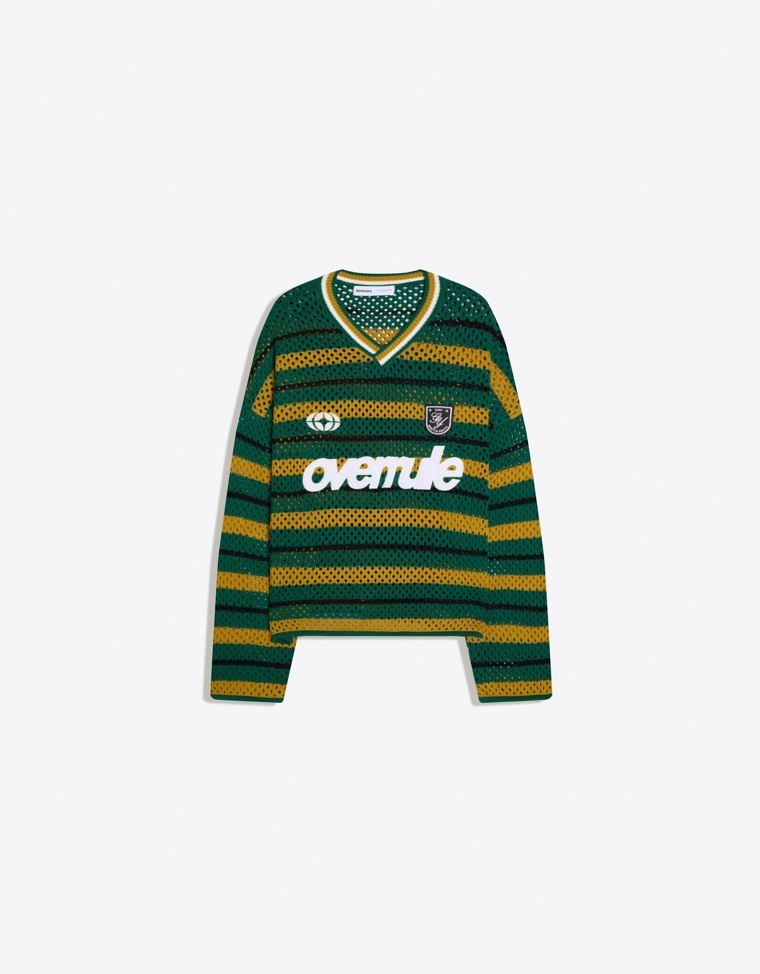 Сетчатый свитер геометрического кроя с графическим рисунком