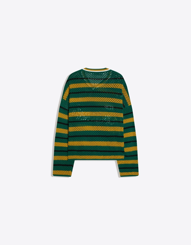 Сетчатый свитер геометрического кроя с графическим рисунком