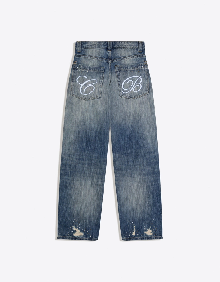 Джинсы бойфренд с потертостями из коллекции carol biazin